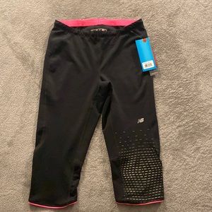 Black and pink, New Balance,  Capri length workout pants, size Medium!!